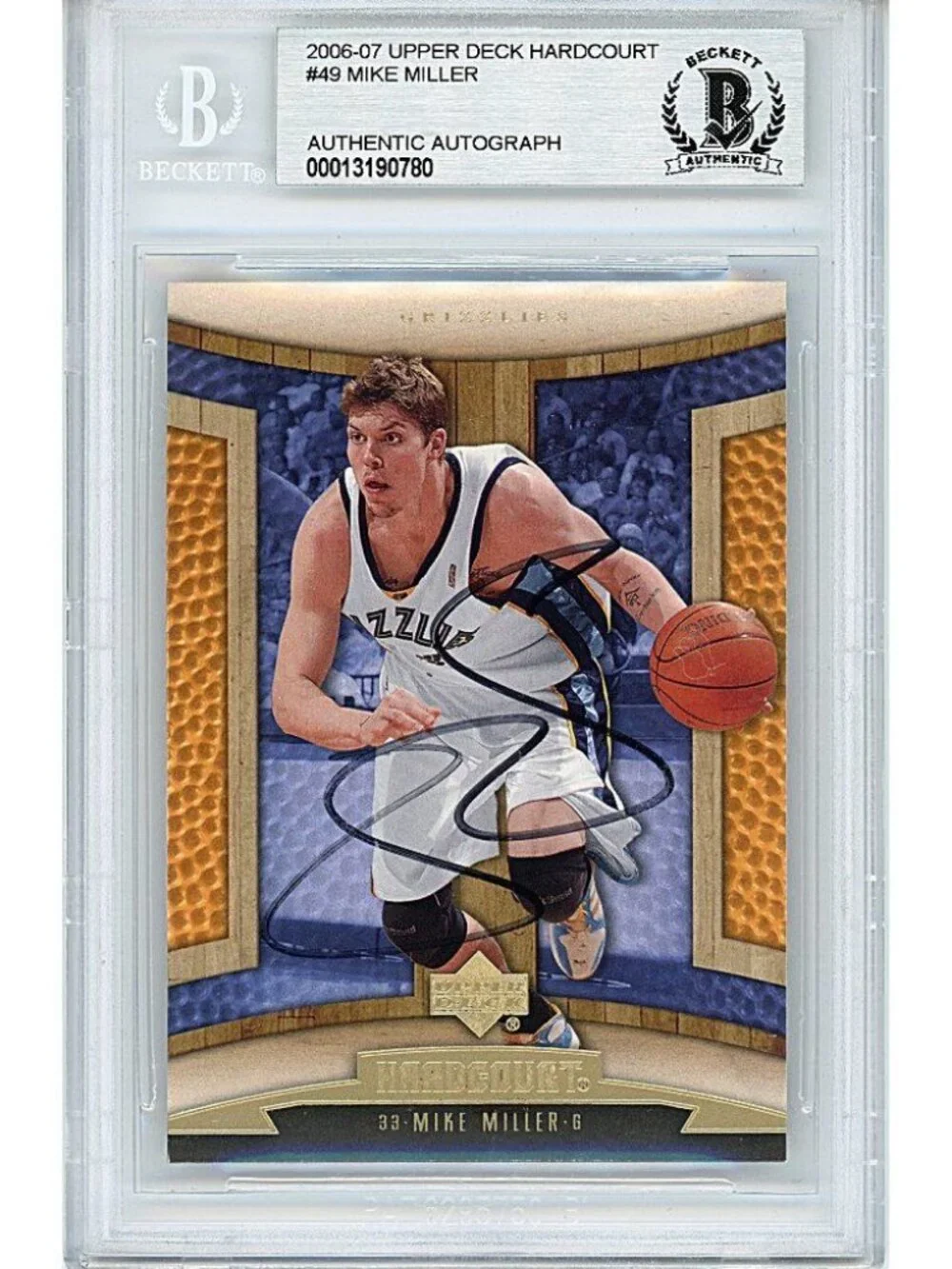 Mike Miller Signed Grizzlies 2007 Upper Deck Basketball Card Beckett Autographed